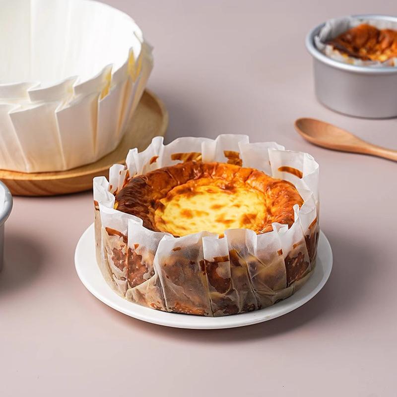 Basque Cheesecake Oil Paper Tray Foldable Cake Mold Disposable Release Mousse Cake Paper Baking Oil Proof Edge Paper