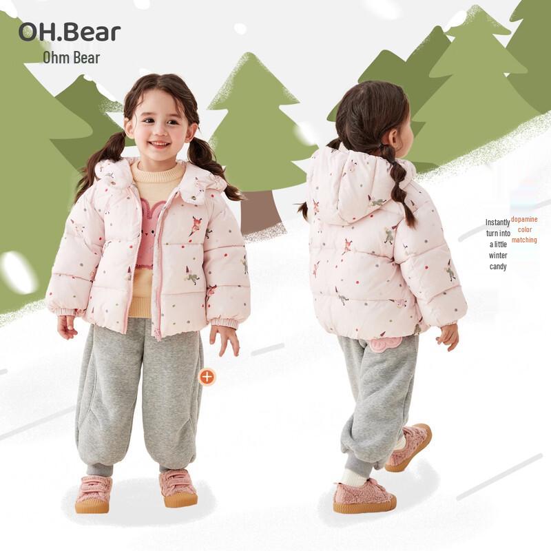 Зимняя утепленная куртка с капюшоном для девочек OmuBear