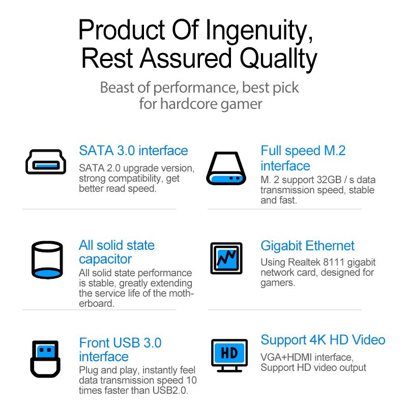 JINGSHA H310 Чипсет Материнская плата LGA 1151 i6/i7/i8/i9 Процессор M.2 SATA3.0 USB3.0 Слот Настольная материнская плата Макс. 16 ГБ ОЗУ