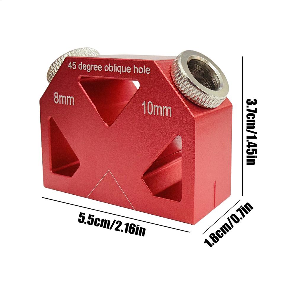 45 Degree Inclined Hole Locator Jig Precision Woodworking Drilling Guide For Furniture Cabinet Deck Stairs Handrail DIY Tool