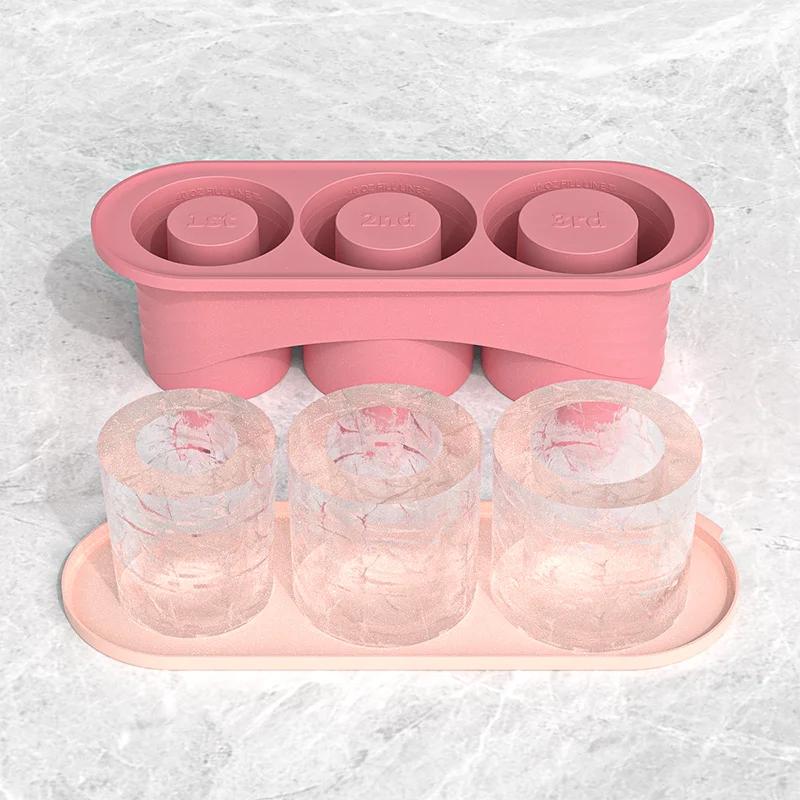 Ice Cube Tray for 20 30 40 Oz Tumbler Cup Silicone Ice Mold with Lid Ice Maker for Drinks Coffee Stanley Cup Accessories
