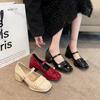 Platform Pumps for Women 2025 Spring New Strap Thick Heels Mary Jane Shoes Woman Round Toe High Heel Party Single Shoe
