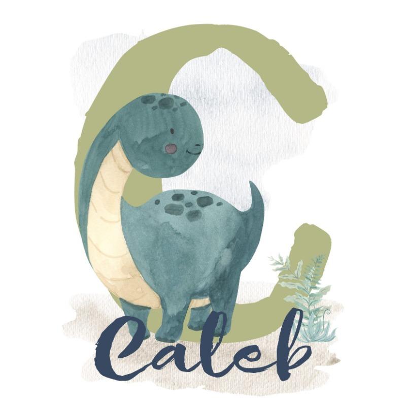 Акварельный мультяшный динозавр Персонализированные плакаты и принты Печать на холсте Настенное искусство Картина для детской комнаты Декор для детской