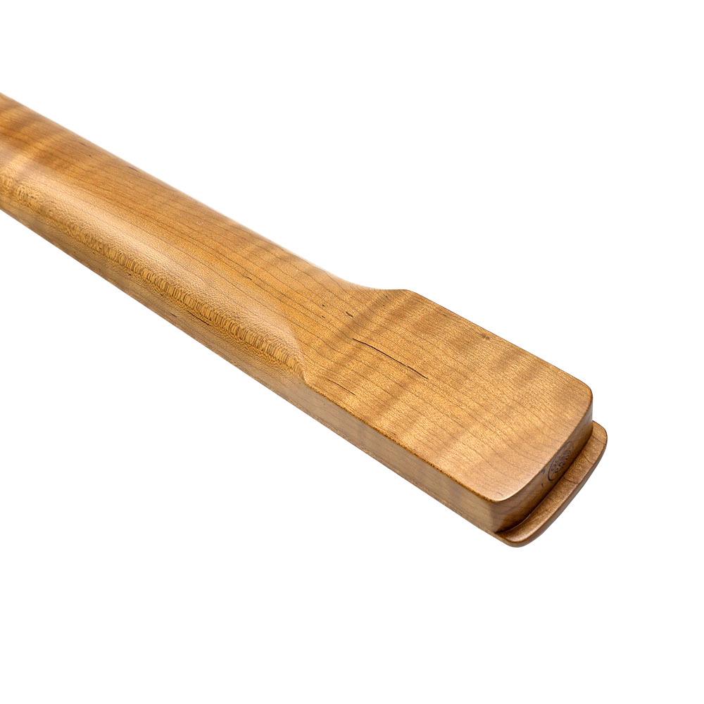 ST22 6-String AA Maple Electric Guitar Neck - Matte Concave Head, Tiger Pattern, Fully Baked Finish.