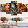 5 панелей абстрактный Господь Радха Кришна холст картины постеры и принты цифровая настенная художественная картина гостиная домашний декор без рамки