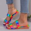 Модная распродажа женской обуви 2024 года, летние новые радужные цвета, женские тапочки большого размера, удобные и дышащие повседневные тапочки
