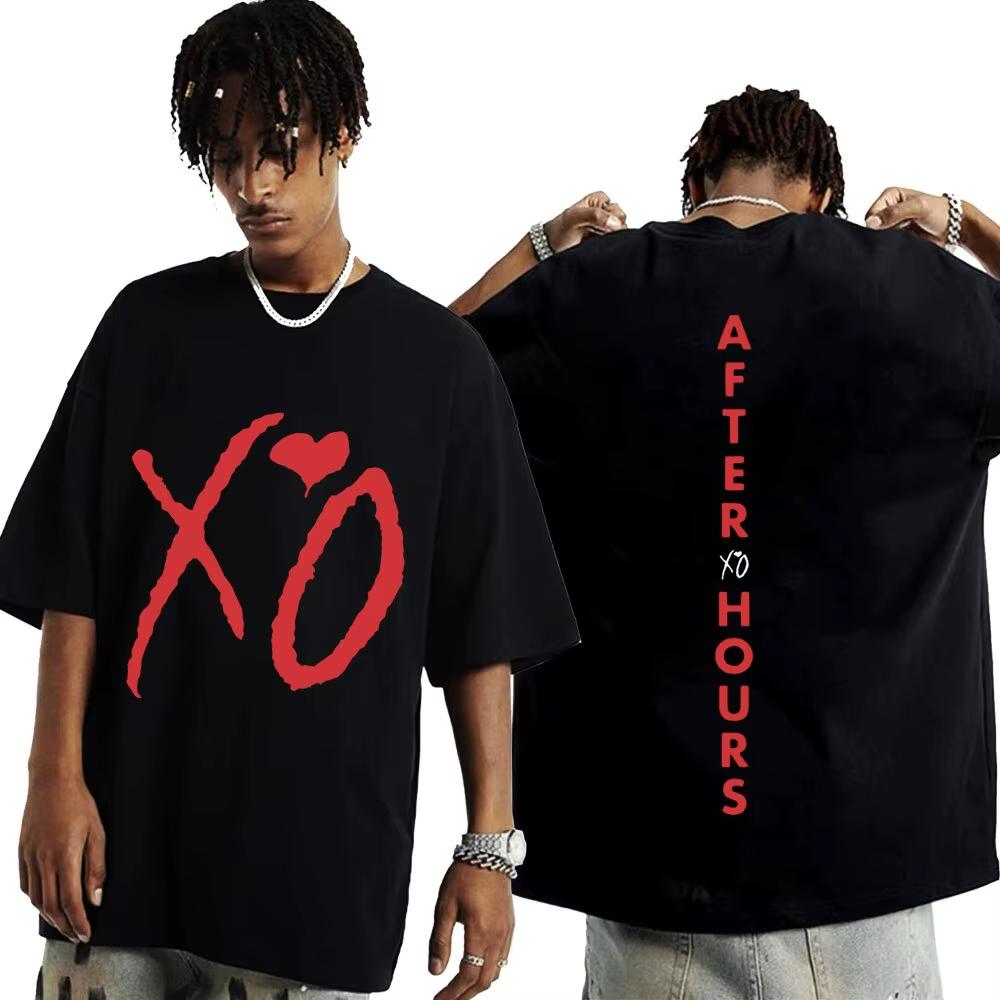 The Weeknd Xo After Hours Letters Print Tshirt Unisexs Harajuku Hip Hop Clothes T Shirt Streetwear T Shirts Fashion Streetwear