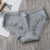 Mid-rise Briefs Thin Breathable Lace Decor Panties for Inner Wear