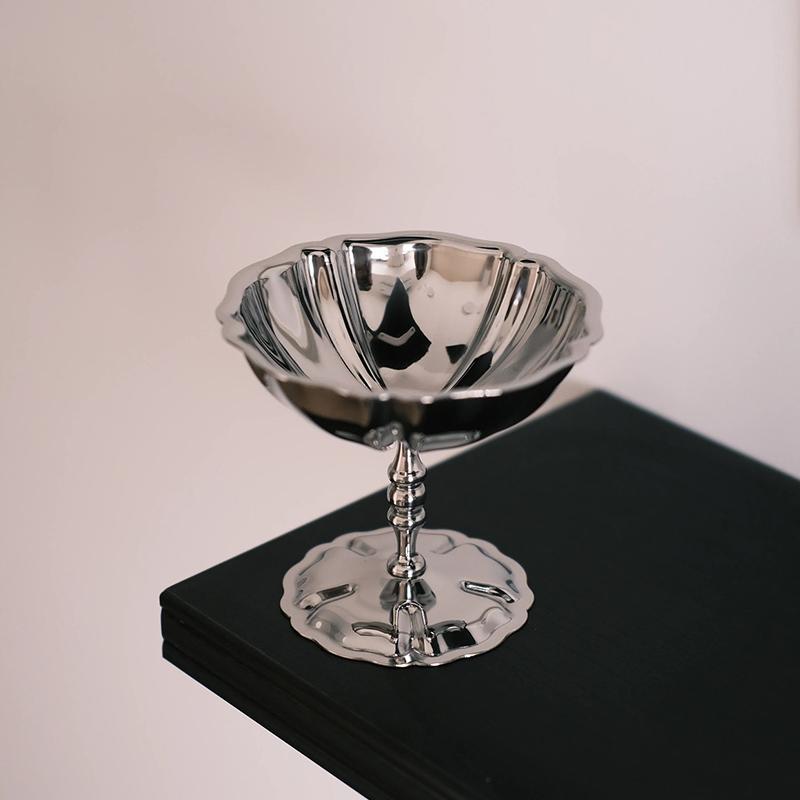 1 шт., чашка для мороженого из нержавеющей стали, фруктовая чаша, высокая чашка для молочного коктейля, высокая красивая салатница, декоративная для барной вечеринки