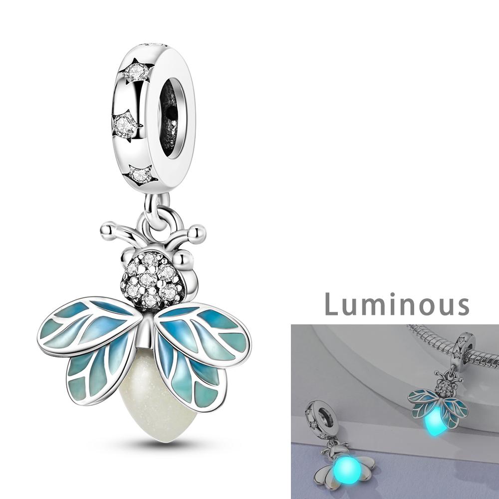 Медная Светящаяся Бусина-Подвеска Светлячок Charms Совместимы с Оригинальным Браслетом-Шармом Подвески Браслеты Сделай Сам Wo