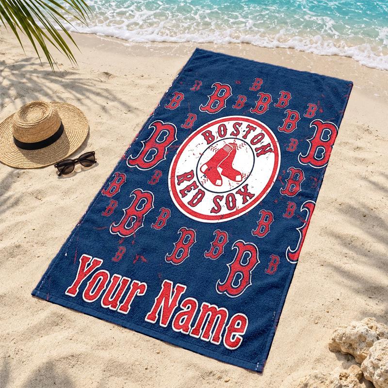 Boston Red Sox Custom Name Beach towels also serve as bath towels summer essential a musthave for the outdoors the beach and the pool