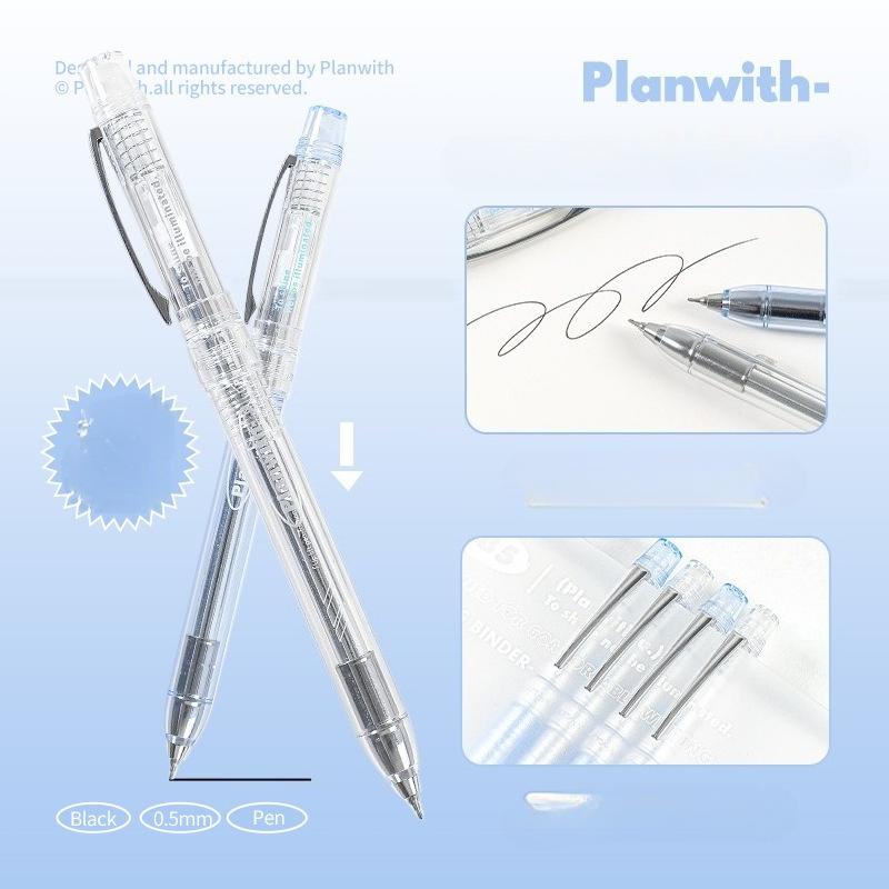 Planwith Friends Program, Control Series Pull Pen AS Nib Black 0.5 Gender-neutral Pen Student Brush Pen