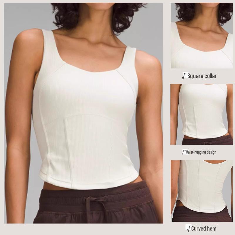 Женский противоударный спортивный жилет: Впитывает пот, обеспечивает сексуальную спину, утягивает талию для занятий йогой и бегом