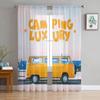 Camper Summer Sheer Curtain for Living Room Hall Wall Dress Up  Home Window Supplies Pop Print Tulle Curtains