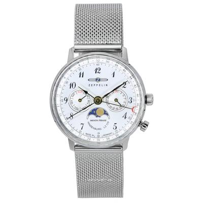 LZ129 Hindenburg Moonphase Серебряный циферблат Кварцевые 7037M1 Женские часы