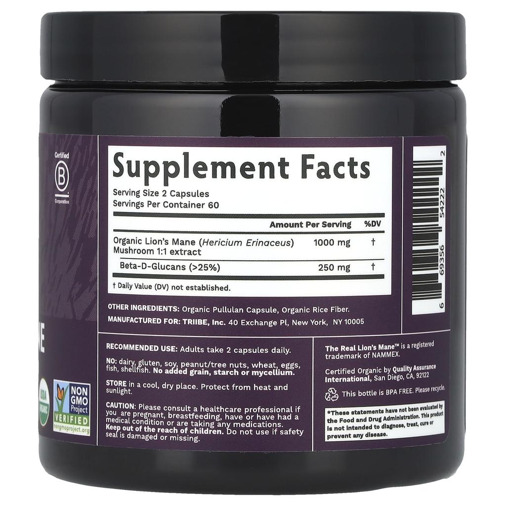 Tribe Organics Helicopteranium Mushroom, 120 Capsules