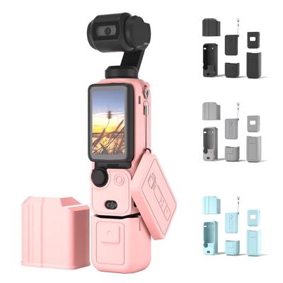 Силиконовый Чехол для DJI OSMO Pocket 3 и Аксессуаров Всесторонняя Защита Однотонный Розовый Черный Серый Синий
