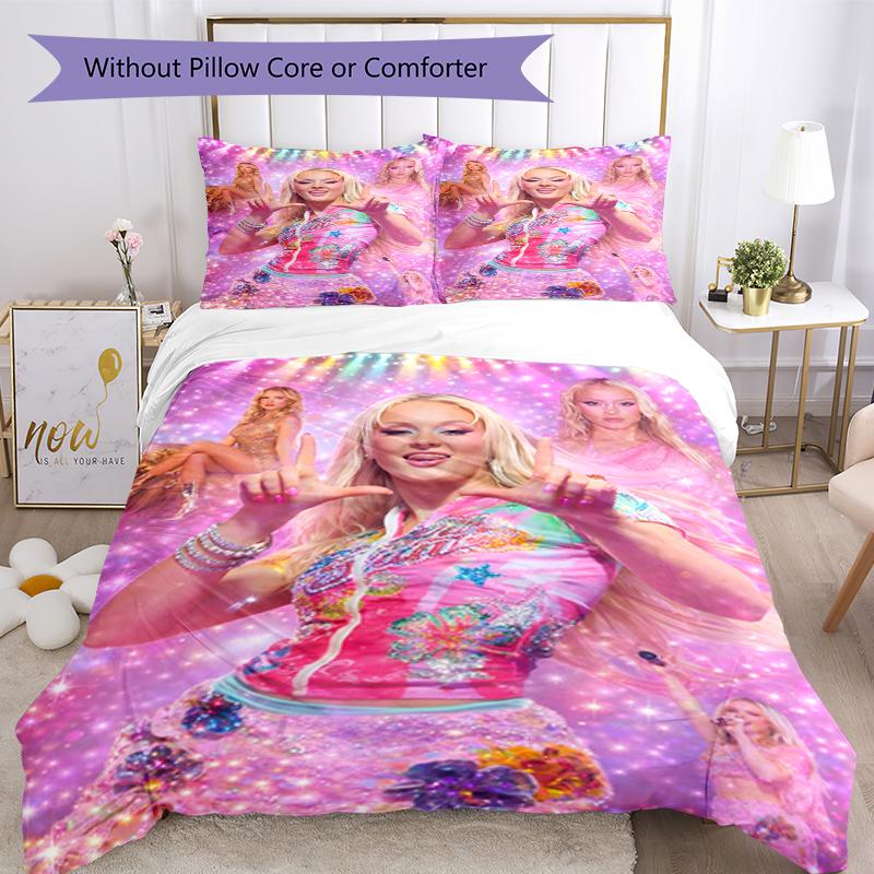 3pcs Zara Larsson Bedding Set Duvet Cover Closure Includes 1 Duvet Cover & 2 Pillowcases, Soft and Comfortable for All Seasons.