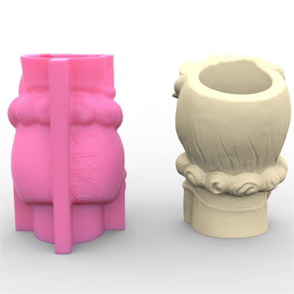 Geometric Garland Girl Gypsum Silicone Molds Storage Box Mold for Making Succulent Plant Pot Flower Pot Pen Holder