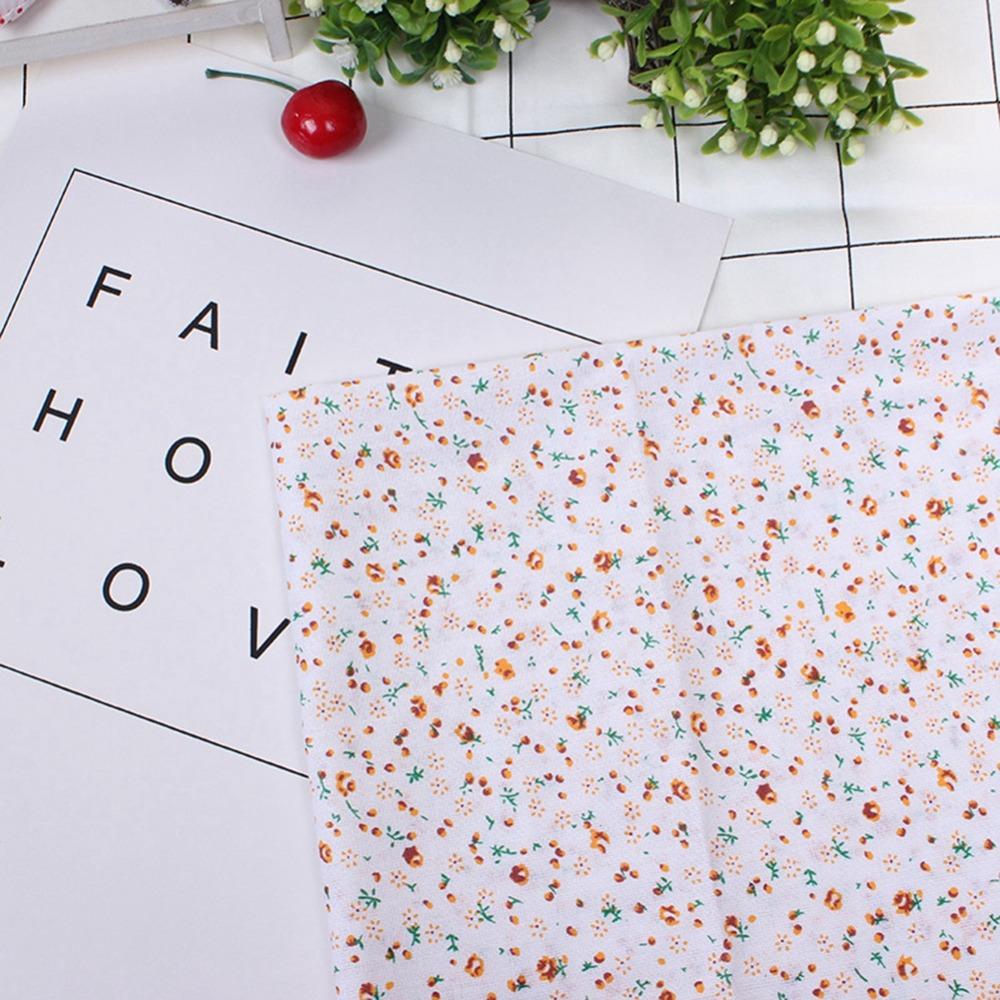 7Pcs Orange patchwork fabric set 25*25cm small floral fabric handcraft decoration making