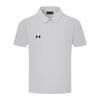 Однотонное логотип Повседневная спортивная дышащая быстросохнущая футболка-поло с коротким рукавом Унисекс футболки-поло Светло-серый 25500504-009
