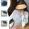 Foldable Lafite Sun Protection Hat Bicycle Face Covering Straw Hat Big Brim Sun Protection Tanning Glue Empty Top Hat