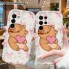 Phone Case: 2D Flat Samsung Galaxy A34 A35 S20 S22 S21 FE Plus Ultra Protective Case, Pink Floral Capybara, Christmas and Halloween Gift