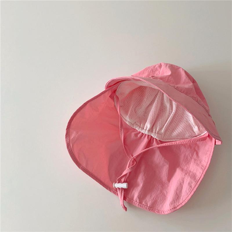 Summer Quick Drying Bucket Hat for Baby Outdoor Neck Protection Sun Hats Toddler Solid Color Big-brim Kids Fisherman Caps