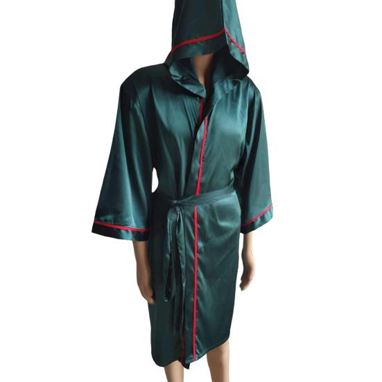 Adults Hooded Boxing Men Women Boxer Robe Breathable Knee Length Sanda Fighting Wrestle Martial