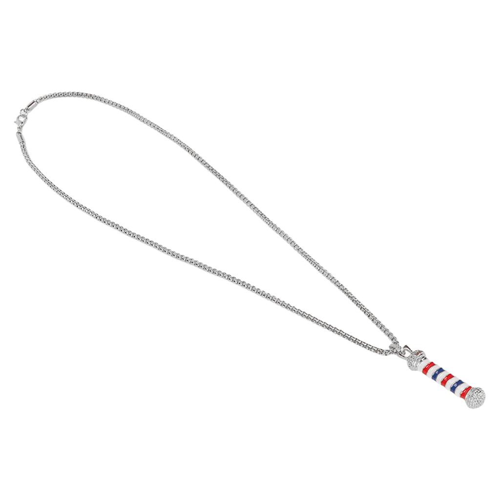 Necklace Barber Alloy Barber Shop Turn Light Pendant for Individuals and Hair SalonsSilver