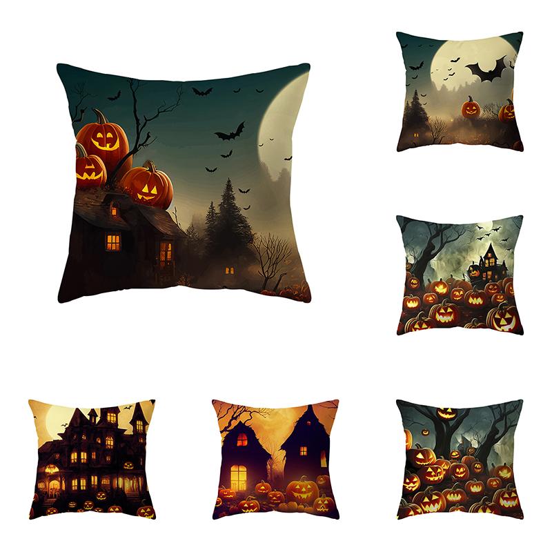 Pumpkin Halloween Theme Pillow Cover Sofa Cushion  Holiday Gift Party Decoration Home Decor