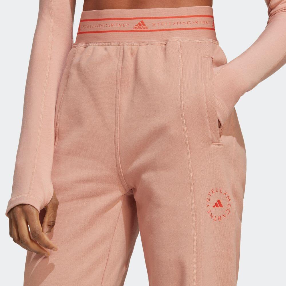 adidas Женские спортивные брюки-джоггеры Stella McCartney, удобный крой, мягкая вязка, цвет миндальный HR2190