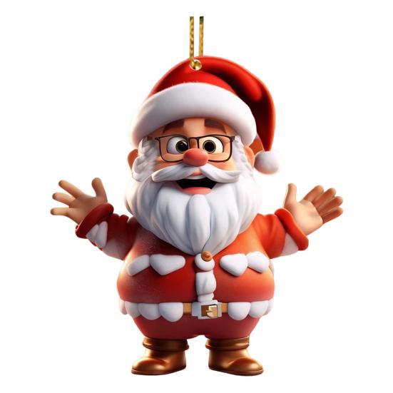 Украшения Санта-Клауса 2D Мультяшный Санта-Клаус Акриловая Подвеска Рождественская Елка Подвесное Украшение для Праздничного Дерева Декор