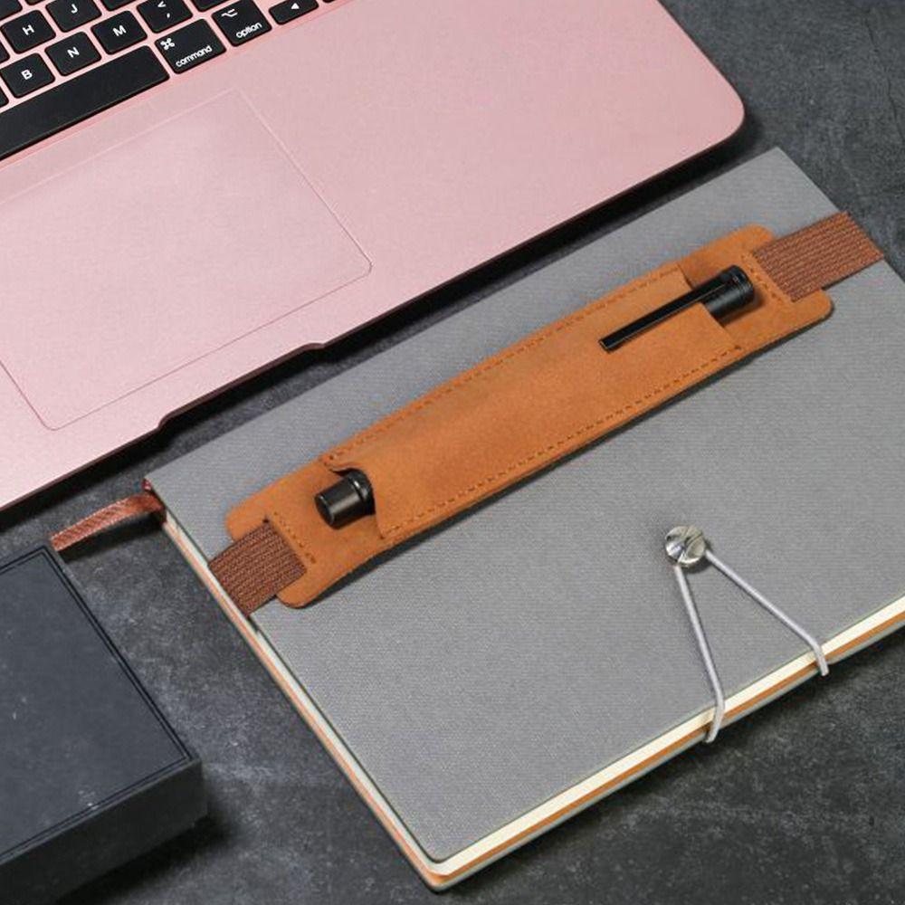 3pcs Hot Sale Portable Pu Leather Pen Clip Pen Bag Pencil Case Pen Holder