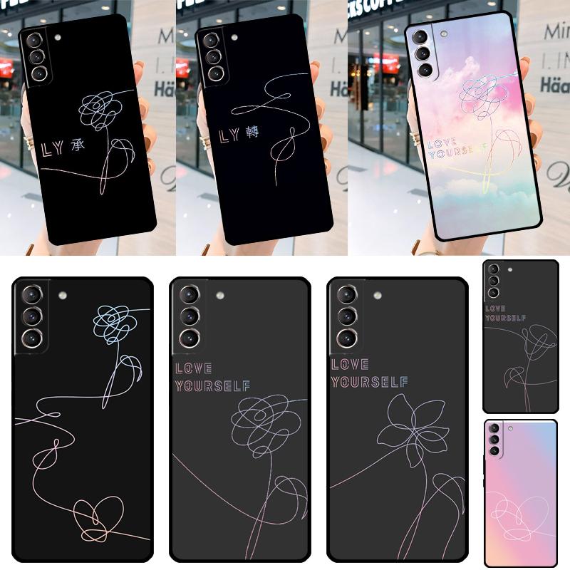 Чехол 'Люби себя' с цветком K-pop для Samsung Galaxy S20 FE S21 FE S22 S23 Ultra Note 20 S9 S10 Note 10 Plus Задняя крышка