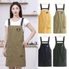 Polyester Cleaning Apron 2 Pockets Work Clothes New Cafe Shop Overalls  Kitchen Supplies