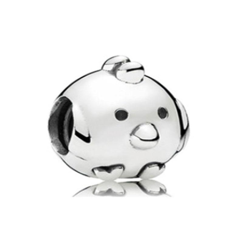 New Fine S925 Sterling Silver Bear Pig Chicken and Duck Charm DIY Bead Dangle Pendant Fit Original Bracelet Women Jewelry