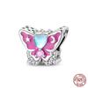 Fashion S925 Silver Colorful Butterfly Dragonfly Hummingbird Spring Series Charms Beads Fit  S925 Original Bracelet Jewelry