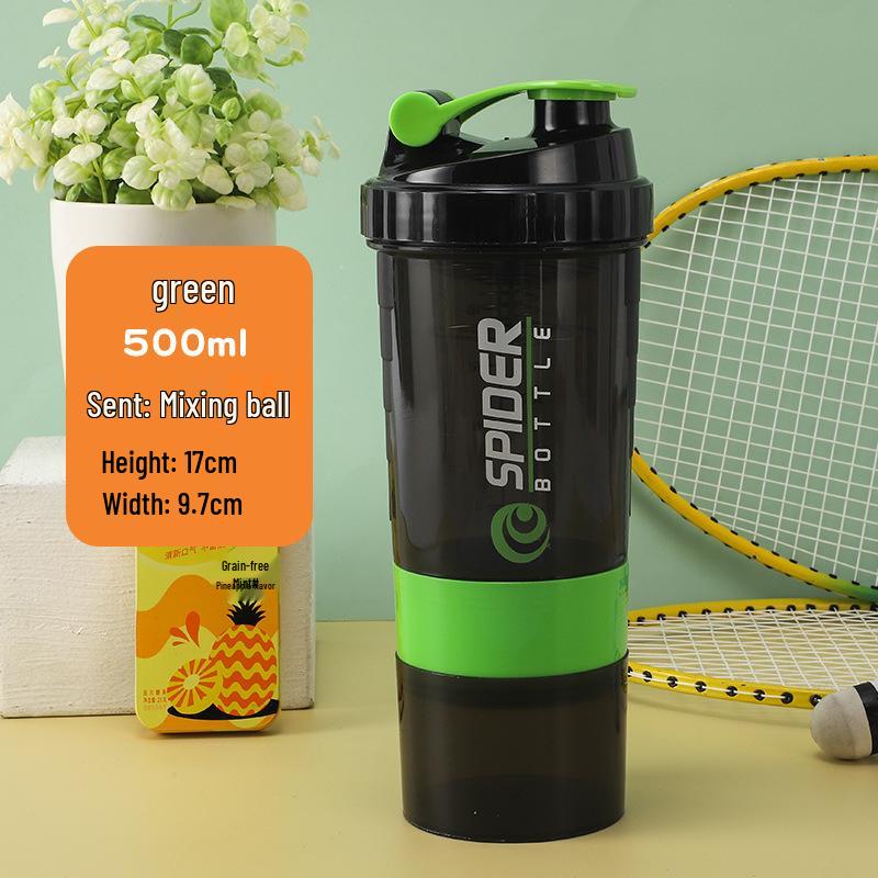 500ml Three-Layer Sports Shaker Cup - Protein, Milkshake, and Water Blender Bottle