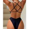 European and American Sexy Hollow Halter Beautiful Back One-piece Swimsuit Sexy Bikini