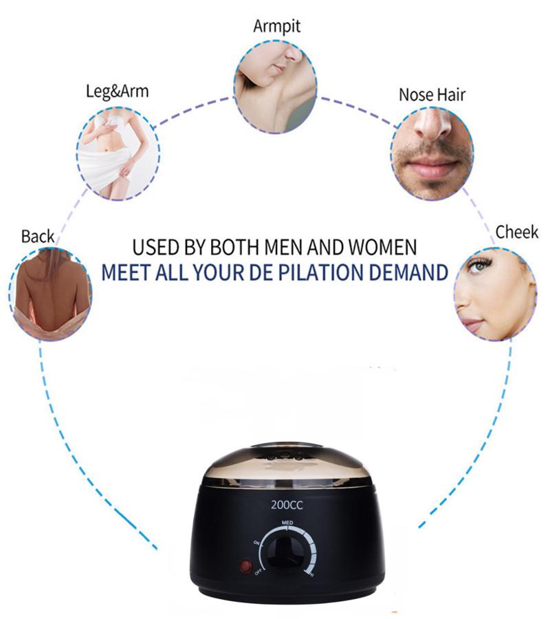 Подогреватель парафина 200cc/500cc Мини-нагреватель воска для ног Мини-СПА Ручная машина для депиляции тела Инструмент для удаления волос