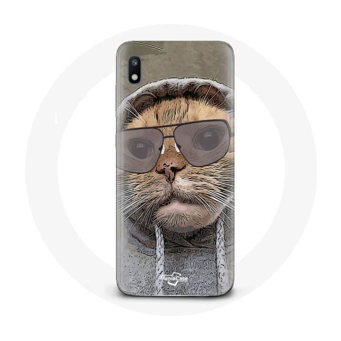 Coque pour Samsung Galaxy A10 Chat avec une capuche photo drole Animaux