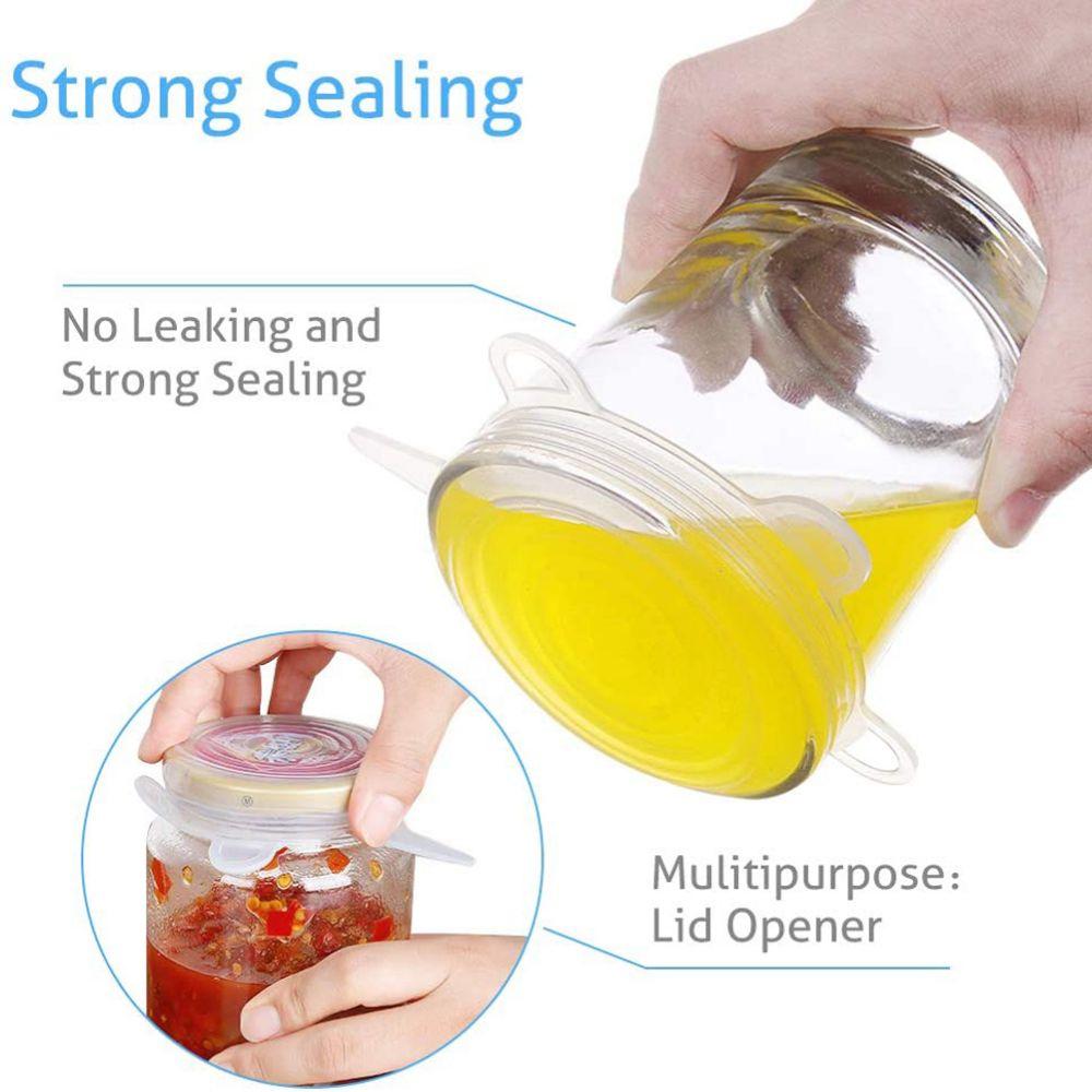 6 шт./компл., силиконовая крышка, универсальная растягивающаяся крышка для миски, многоразовая крышка для еды, упаковочная пленка, крышка для чаши, кухонные инструменты