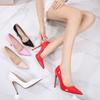 Women Sandals Women Sexy Pumps Fashion Large Size Pointed 12 Cm High Heels, Fine Heel  WZ