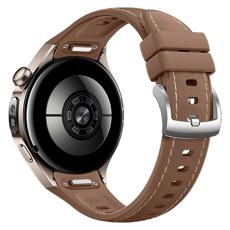 Силиконовый кожаный ремешок для Huawei Watch 5 46 мм без зазоров, резиновый ремешок для Huawei Watch 5 42 мм, нижний быстросъемный ремешок