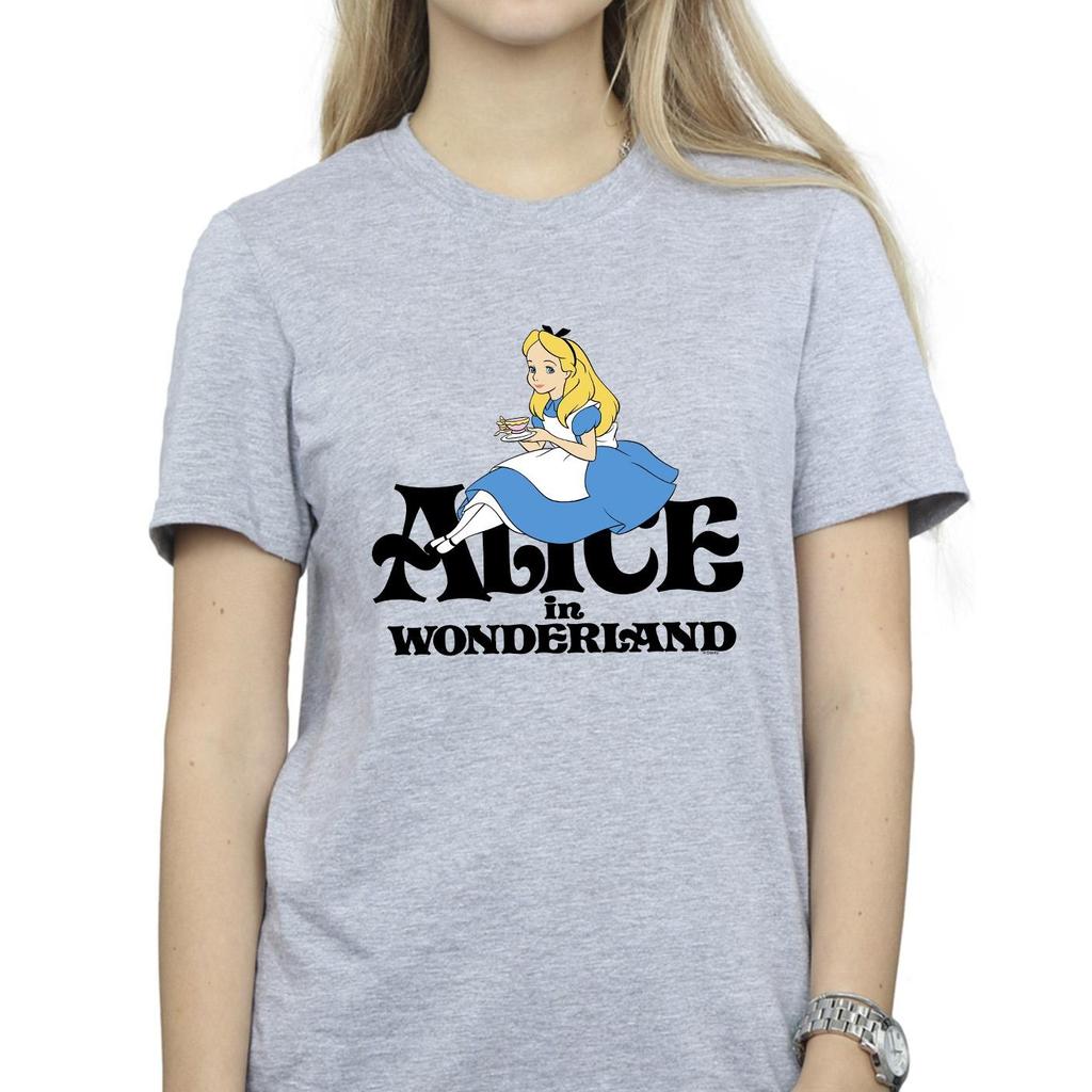 Disney Womens/Ladies Alice In Wonderland Tea Drinker Classic Cotton Boyfriend T-Shirt