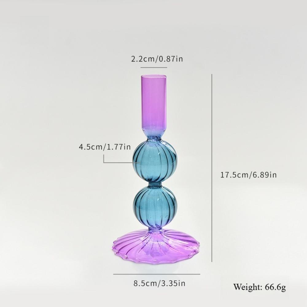Colored Glass Candle Holders for Home Wedding Room Decoration Taper Candle Holders Romantic Table Centerpieces Ornaments