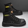 Мужские ботинки Ботинки с высоким голенищем Защита носка Противоударные парусиновые ботинки Мужская рабочая обувь безопасности Платформа Повседневная обувь Дышащие ботильоны
