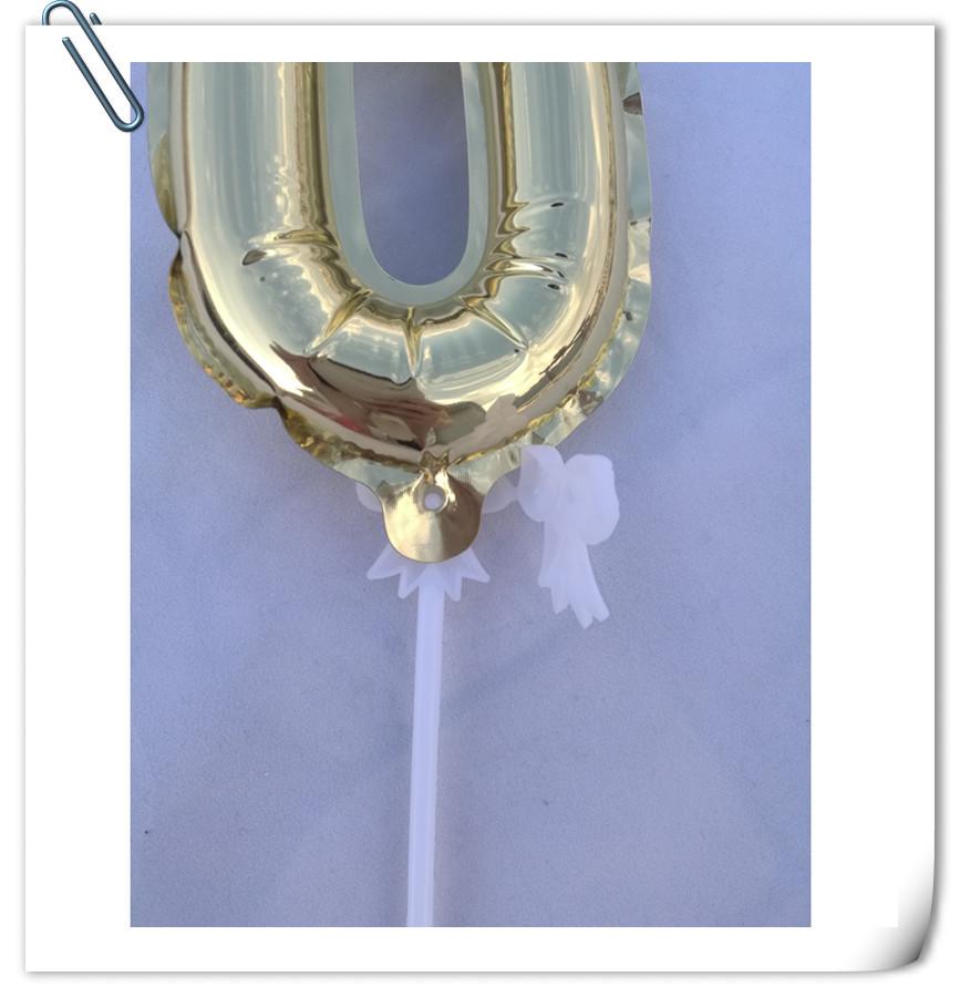 14 см Самонадувающийся алюминиевый шар с цифрой, Украшение для торта, Вставка 0-9 для вечеринки по случаю дня рождения.