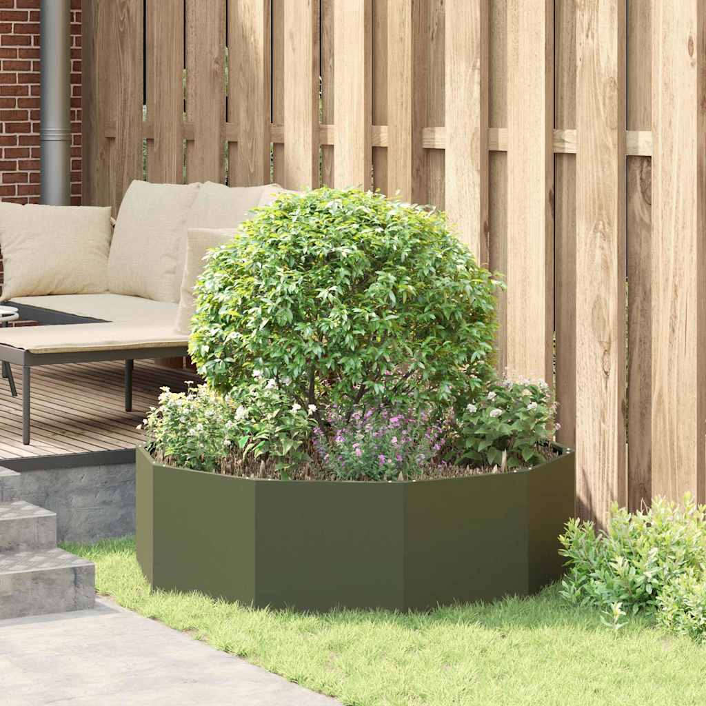 Plant Pot Olive Green 120 x 120 x 35 cm Steel